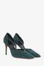 Celine Green Suede Pointed Toe Heels Size 36.5