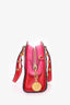 Versace Pink/Red Leather Tribute Medallion Bag with Strap