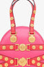 Versace Pink/Red Leather Tribute Medallion Bag with Strap