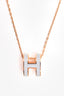 Hermès Rose Gold Toned/Baby Blue Enamel H Pop Necklace
