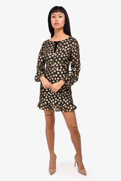 for love and lemons brown polka dot dress For Love & Lemons Love Dot Midi Dress