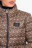 Burberry Brown TB Monogram Down Puffer Jacket Size S