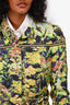 Kenzo Neon Green/Purple Printed Jacket with Belt Size 40