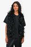 Blugirl Black Feather Vest Size 40 IT