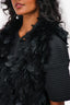 Blugirl Black Feather Vest Size 40 IT