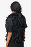 Blugirl Black Feather Vest Size 40 IT