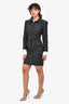 Anna Sui Vintage Black Tweed Blazer + Skirt Set Size 40