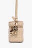 Christian Dior 2020 Taupe Cannage Leather Vanity Bag