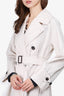 Max Mara The Cube Cream Double-Breasted Trench Coat Size 0
