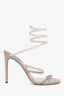 Rene Caovilla Beige Crystal Cleo Heels Size 38