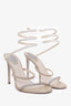 Rene Caovilla Beige Crystal Cleo Heels Size 38