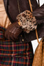 Blumarine Brown Leather/Fur Gloves