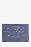 Pre-Loved Chanel™ 2019-20 Purple Leather CC Camelia Card Holder