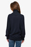 Loro Piana Navy Cashmere/Silk Ribbed V Neck Sweater Size 54 Mens