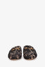 Gucci Black/Beige Lace Pricetown Slip-On Loafers Size 37.5