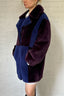 Escada Sport Blue/Maroon Shearling Coat Size 38