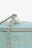 Pre-loved Chanel™ 21S Iridescent Green Caviar Pearl Vanity Case