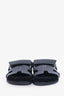 Hermès Black Leather Shearling Chypre Sandals Size 38