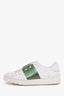 Valentino White/Green Leather Sneakers Size 38
