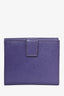 Salvatore Ferragamo Purple Grained Leather Compact Wallet