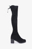 Stuart Weitzman Black Suede Thigh High Boots SIze 39