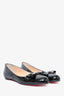 Christian Louboutin Black Patent Leather Bow Flats Size 35.5