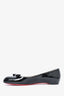 Christian Louboutin Black Patent Leather Bow Flats Size 35.5