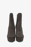 Saint Laurent Dark Green Suede Platform 'Soho' Heeled Boots Size 37