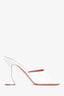Amina Muaddi White Leather 'Lupita' Heels Size 38.5