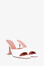 Amina Muaddi White Leather 'Lupita' Heels Size 38.5