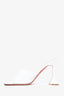 Amina Muaddi White Leather 'Lupita' Heels Size 38.5