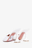 Amina Muaddi White Leather 'Lupita' Heels Size 38.5
