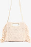 Maje Cream Canvas Fringe Bag