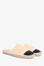 Pre-Loved Chanel™ Beige/Black CC Slip-On Espadrilles Size 38 (As Is)