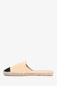 Pre-Loved Chanel™ Beige/Black CC Slip-On Espadrilles Size 38 (As Is)