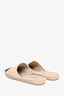 Pre-Loved Chanel™ Beige/Black CC Slip-On Espadrilles Size 38 (As Is)