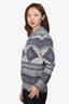 Isabel Marant Etoile Gery Aztec Intarsia Zip Sweater Size 38