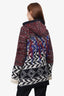 Isabel Marant Pour H&M Red/Black Wool Knit Zip Hooded Cardigan Size S