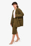 Obakki Army Green Oversized Blazer (Size S) + Pencil Skirt (Size 4) Set