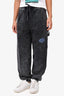 Alexander Wang Washed Grey Denim Elastic Waist Joggers with Blue Logo Size S