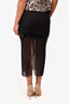 Helmut Lang Black Double Layer Sheer Maxi Skirt Size 2