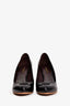Louis Vuitton Black Patent Leather Padlock Embellished Heels Size 35