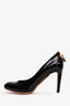 Louis Vuitton Black Patent Leather Padlock Embellished Heels Size 35