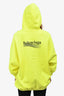 Balenciaga 2020 Neon Yellow Logo Hoodie Size L (As Is)