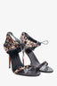 Burberry Leopard Print Ponyhair Strappy Heels SIze 37.5