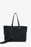 Saint Laurent 2018 Black Raffia Leather Trim Tote