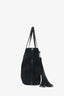 Saint Laurent 2018 Black Raffia Leather Trim Tote