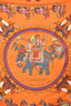 Hermès Orange Printed Silk 'Caparaçons De la France et de L'inde' 90cm Square Scarf