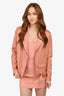 Theory Salmon Pink Leather Moto Jacket Size P