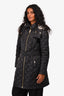 Burberry Black Hooded Jacket with Belt Size M